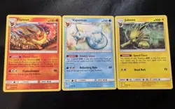 Flareon, Vaporeon, Jolteon Non Holo Uncommon Cosmic Eclipse Pokemon Cards LP-NM - Image 1
