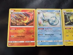 Flareon, Vaporeon, Jolteon Non Holo Uncommon Cosmic Eclipse Pokemon Cards LP-NM - Image 2