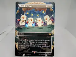 Moogles' Valor rare showcase art Magic the Gathering Final Fantasy trading card  - Image 1
