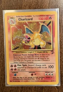 PokÃ©mon TCG Charizard Holo Rare Card 4/130 Base Set 2 - Image 1
