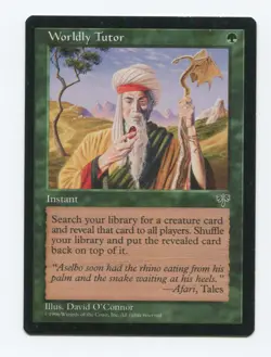 1x mtg Worldly Tutor Mirage Magic the Gathering excellent condition! Lot3 - Image 1