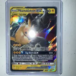 Pokemon TCG Team Up Sun and Moon Pikachu & Zekrom GX 33/181 Ultra Rare Card NM - Image 1