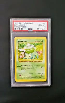 1999 Pokemon Bulbasaur Base Set Shadowless #44 PSA 10 Gem Mint - Image 1