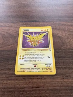 Pokemon TCG Zapdos Holo Rare Fossil Unlimited 15/62 WOTC Vintage MP/LP - Image 2