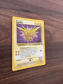 Pokemon TCG Zapdos Holo Rare Fossil Unlimited 15/62 WOTC Vintage MP/LP - Image 3