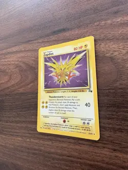 Pokemon TCG Zapdos Holo Rare Fossil Unlimited 15/62 WOTC Vintage MP/LP - Image 4