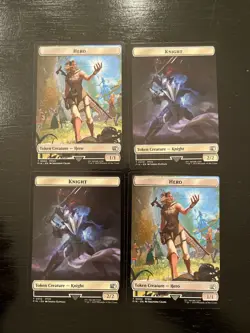 Hero 0002 Knight 0010 Token X4X NM/M Final Fantasy FIN Magic MTG - Image 2