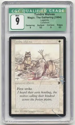 Graded Signed Tundra Wolves CGC 9 MINT QUAD++ Legends Artist Quinton Hoover MTG! - Image 1