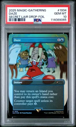 2025 Magic The Gathering SpongeBob Secret Lair Drop Daze Foil #1934 PSA 10 - Image 1