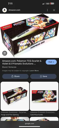 Pokemon Trading Card Games Scarlett & Violet Prismatic Evolutions Surprise Box - Image 1