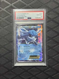 PSA 10 Pokemon 2016 XY Fates Collide Glaceon EX Holo Card #20/124 - Image 1