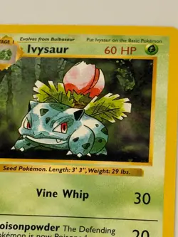 Shadowless Ivysaur Pokemon Card 1999 Base Set WOTC Low Grade - Image 2