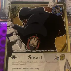 Naruto TCG CCG Sasori (Hiruko Mode) Card Super Rare English Rare LP Holo Foil - Image 3