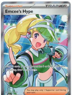 Emcee's Hype 220/182 Destined Rivals Holo Pokémon Card NM 🔥 SV10 - Image 1