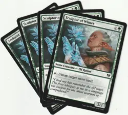 âœª 4 MAGIC: The Gathering SCULPTOR OF WINTER Green Snow Creature MTG PLAYSET - Image 1