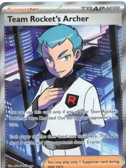 Team Rocket's Archer 223/182 Destined Rivals Holo Pokémon Card NM 🔥 SV10 - Image 1