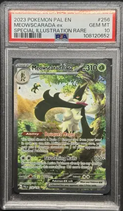 Meowscarada ex 256/193 PSA 10 Sv02 Paldea Evolved Holo Pokemon TCG SIR - Image 1