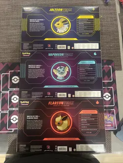 Pokemon Eeveelution Vmax Premium Collection Vaporeon Flareon Jolteon Set of 3 - Image 2