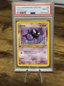2002 POKEMON NEO DESTINY 1ST EDITION #65 GASTLY PSA 10 - Image 1