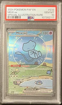 2024 POKEMON PAF EN-PALDEAN FATES SPECIAL ILLUSTRATION RARE #232 MEW EX PSA 10 - Image 1