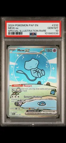 2024 POKEMON PAF EN-PALDEAN FATES SPECIAL ILLUSTRATION RARE #232 MEW EX PSA 10 - Image 1