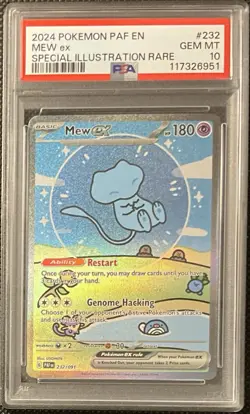 2024 POKEMON PAF EN-PALDEAN FATES SPECIAL ILLUSTRATION RARE #232 MEW EX PSA 10 - Image 1