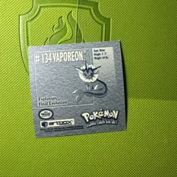 1999 Artbox Stickers Series 1 Pokémon Card Sticker TCG #134 VAPOREON NM - Image 2