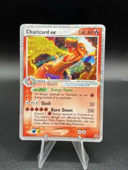 Pokemon TCG Charizard EX Holo Card 105/112 FireRed & LeafGreen SWIRL  LP/MP YC1 - Image 1