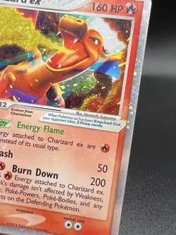 Pokemon TCG Charizard EX Holo Card 105/112 FireRed & LeafGreen SWIRL  LP/MP YC1 - Image 3