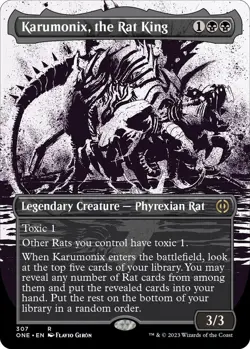 Karumonix, the Rat King - Borderless Showcase - MTG Phyrexia One Rare - Image 2