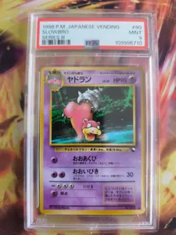 Pokemon Card Japanese Vending expansion sheet 1998 glossy PSA 9 Slowbro Lahmus - Image 2