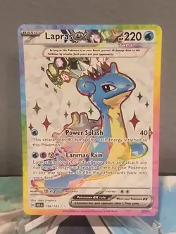 Lapras EX 158/142 Secret Rare Pokemon Card Stellar Crown - Image 1