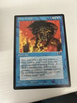 FORCE OF WILL Interrupt MTG Magic The Gathering Alliances 1996 Trading Card RARE - Image 11