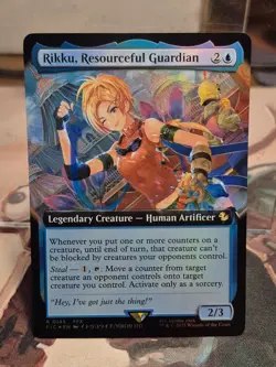 0145 Rikku, Resourceful Guardian EXTENDED ART FOIL Final Fantasy Card MTG FIN - Image 1