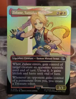 0405 Zidane, Tantalus Thief BORDERLESS FOIL Final Fantasy NM Card MTG FFIX FIN - Image 1