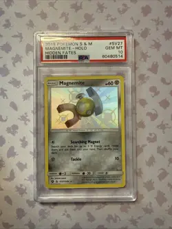 2019 Pokemon Sun & Moon Hidden Fates # SV27 Magnemite Holo PSA 10 Card Shiny - Image 1