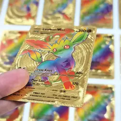 55Pcs/box Rainbow Pokemon Gold Cards Vmax GX EX Silver Black Flash Cards English - Image 10