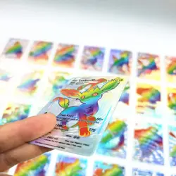 55Pcs/box Rainbow Pokemon Gold Cards Vmax GX EX Silver Black Flash Cards English - Image 14
