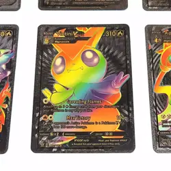 55Pcs/box Rainbow Pokemon Gold Cards Vmax GX EX Silver Black Flash Cards English - Image 18