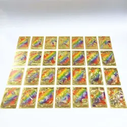 55Pcs/box Rainbow Pokemon Gold Cards Vmax GX EX Silver Black Flash Cards English - Image 24