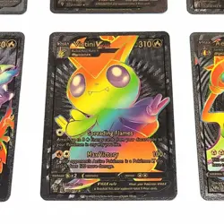 55Pcs/box Rainbow Pokemon Gold Cards Vmax GX EX Silver Black Flash Cards English - Image 27