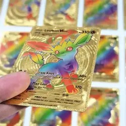 55Pcs/box Rainbow Pokemon Gold Cards Vmax GX EX Silver Black Flash Cards English - Image 3