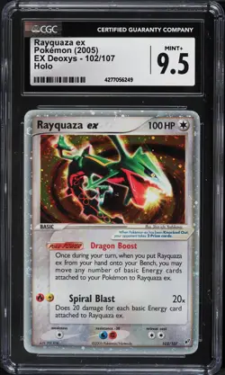 Rayquaza EX 2005 EX Deoxys 102/107 HOLO Pokémon Card CGC 9.5 Mint+ - Image 3