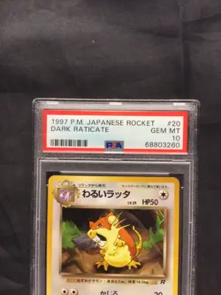 Pokemon Cards: Japanese Team Rocket Common: Dark Raticate 20 PSA 10 - Image 3