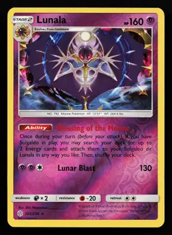 Lunala 102/236 Reverse Holo Rare Cosmic Eclipse Pokémon Card - Image 3