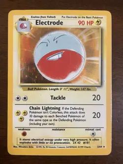1999 Pokemon Electrode Jungle Error/Misprint No Set Symbol 2/64 Holo Rare - Image 3