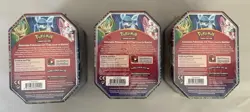 Pokemon Evolution Celebration Set 3 Tins GLACEON GX SYLVEON LEAFEON NEW SEALED - Image 7