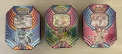 Pokemon Evolution Celebration Set 3 Tins GLACEON GX SYLVEON LEAFEON NEW SEALED - Image 8