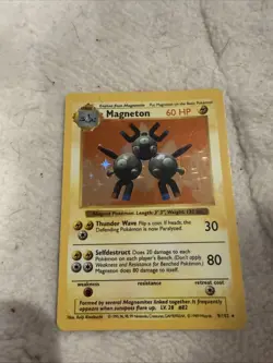 Magneton Shadowless Holo Base Set 9/102 Wizards Pokémon TCG Unlimited Rare Card - Image 12