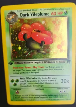 Dark Vileplume Pokemon First Edition Holo Team Rocket 13/82 1st ed - Image 5
